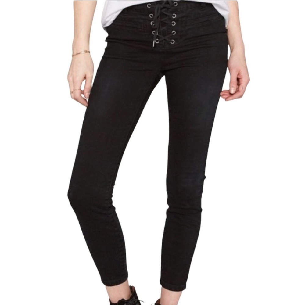 Amuse Society Black Soho Lace Up Skinny Jeans